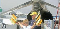 Uss Midway docent and child