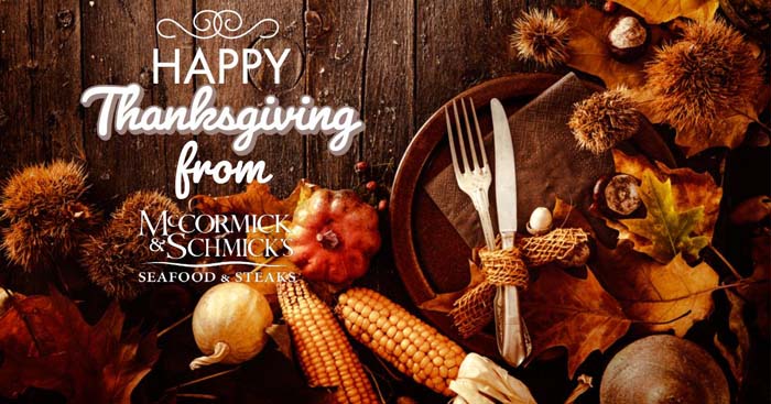 Join McCormick & Schmick's For Thanksgiving Dinner! - PassPort to San Diego